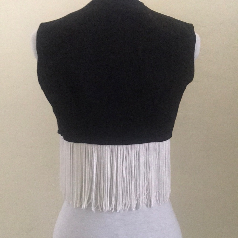 Crop Fringe Vest XS